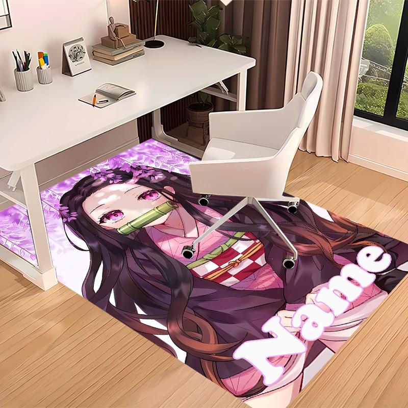 Custom personalization Demon Slayer Nezuko Print Area Rug - Soft, Washable Non-Slip Indoor Mat,Living Room,Home&Office Decorative Rug