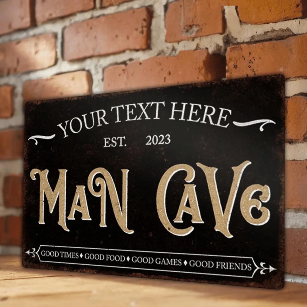 Individuelles personalisiertes Man Cave Retro Aluminium Metallschild Hausbar Wandkunst