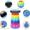 1PC Rainbow Folding Stool Adjustable Height PP Material Portable Collapsible Compact for Camping Fishing Outdoor Activities