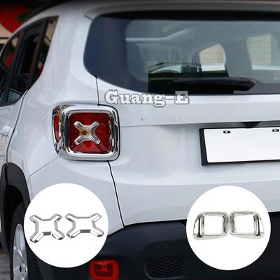 Für Jeep Renegade 2016 2017 2018 Hintere Rückleuchte Lampen-Detektor Rahmen Leiste Chrom ABS Abdeckung Verkleidung Hauben 2 Stück