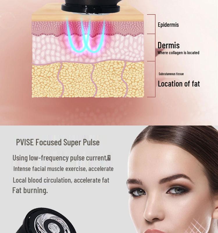 EMS Vibration Massage Beauty Device with Color Light for Lifting, Firming, and V-Face Red/Blue Light Therapy