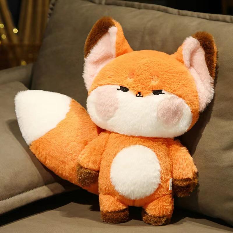 Süßer Fuchs-Plüschtier mit großem Schwanz, entzückende weiche Stofftier-Cartoon-Tiere, Puppen-Kissen für Geburtstag, Weihnachtsgeschenk 100cm orange