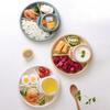 4 Grid Dinner Plate Food Contact Grade Compartment Design Plastic Portable Breakfast Tray Lunch Eating Dish Daily Use