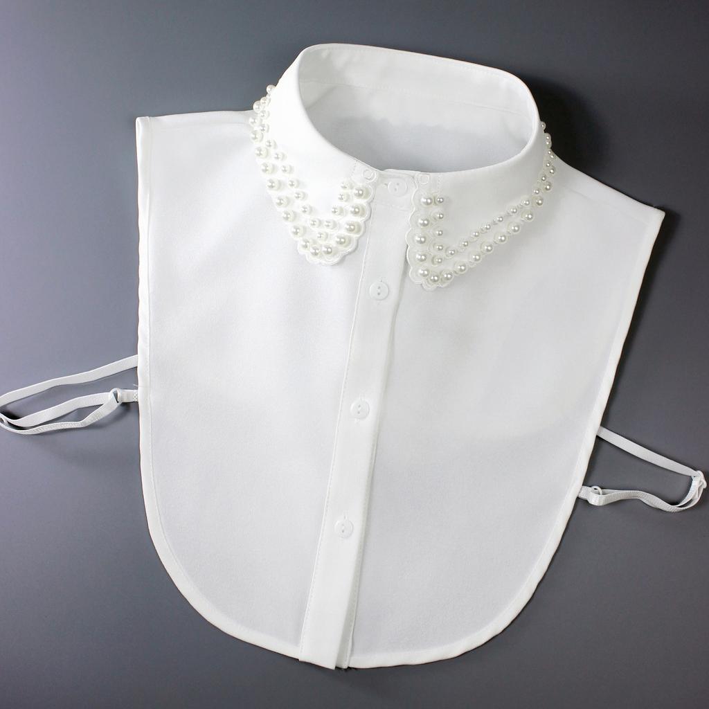 Perfect Match 1 Piece Of Exquisite Beaded And Diamond-Studded Women'S Detachable Collar, New Style With Shiny Rhinestones, Half-Shirt Fake Col