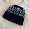 Luochi Women's Fair Isle Style Knitted Wool Winter Hat - Retro Warm, Face-Slimming, Slouchy Design