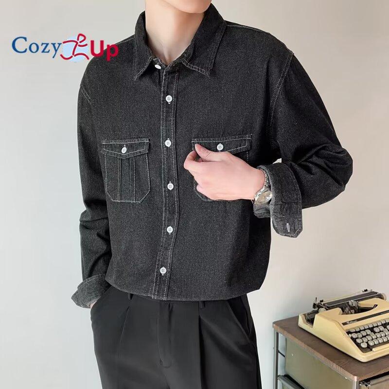 Cămașă emblematică pentru bărbați Cozy Up, cu ajustare regulată, din denim