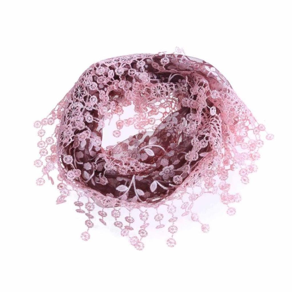 Módní šátek na hlavu Krajkový šifonový střapec Síťovaný šátek Dámský Podzimní a zimní Dlouhý závoj Šátek Evropa a Amerika Dámská šála