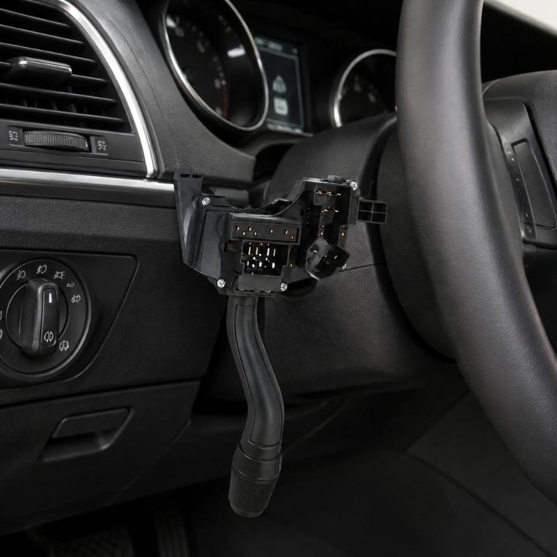 Steering Column Turn Signal Wiper Control Assembly, F65Z13K359AA F85B13K359CA Light Stalk Replacement Unit with Rear Terminal Layout and ABS Housing