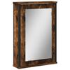 VidaXL Bathroom Mirror Cabinet, Wall-Mounted Toilet Cupboard with Mirror, Storage Furniture, Modern, Smoked Oak 842433
