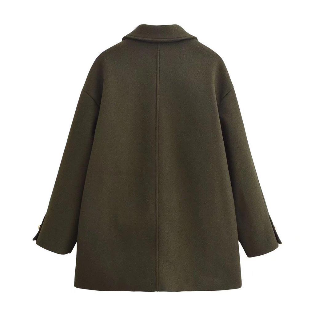 2024 Women's Double-Breasted Winter Coat - European & American Fashion Style