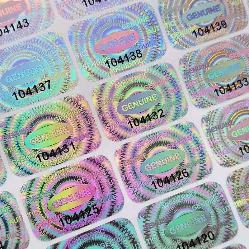 60/120/300Pcs Security Seal Tamper Proof Stickers Holographic Warranty Void Laser Label With Serial Number Adhesive Label
