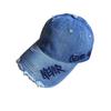 Unisex Letter Embroidery Waterwashed Denim Baseball Cap Peaked Cap For Daily Use