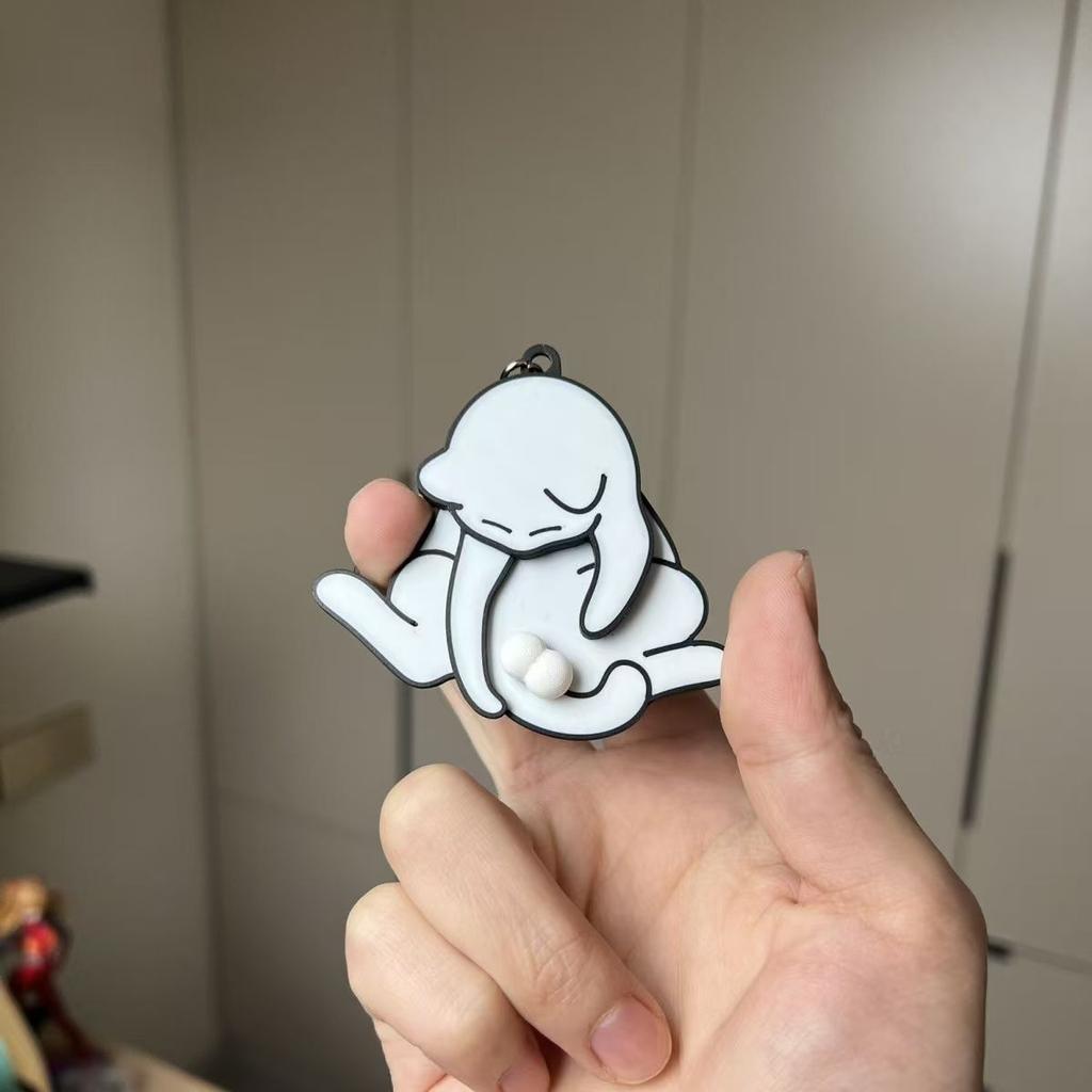 Creative Pull Play Egg Cat Keychain Pendant Cute and Funny Rotatable Acrylic Bag Pendant for Women Keyring Purse Car Accessories