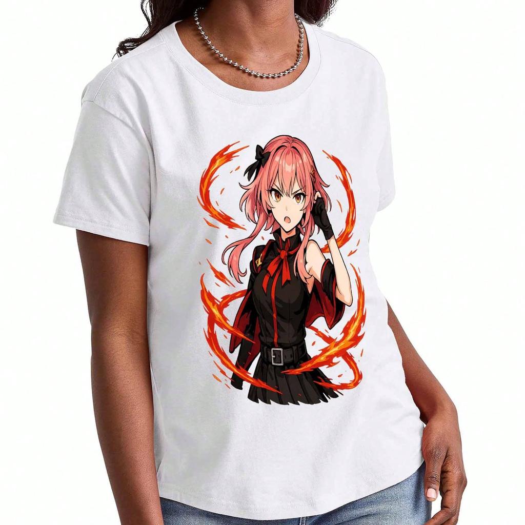 Anime Girl Wounisex's Cotton T Shirt, Pure Cotton Premium Print, Durable, Casual And Fashionable, Featuring Cute Anime Girl Design, Soft And Comfortab