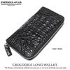 EVERSOUL Krokodilleder Lange Geldbörse mit Rundum-Reißverschluss, Unisex, Geschenk