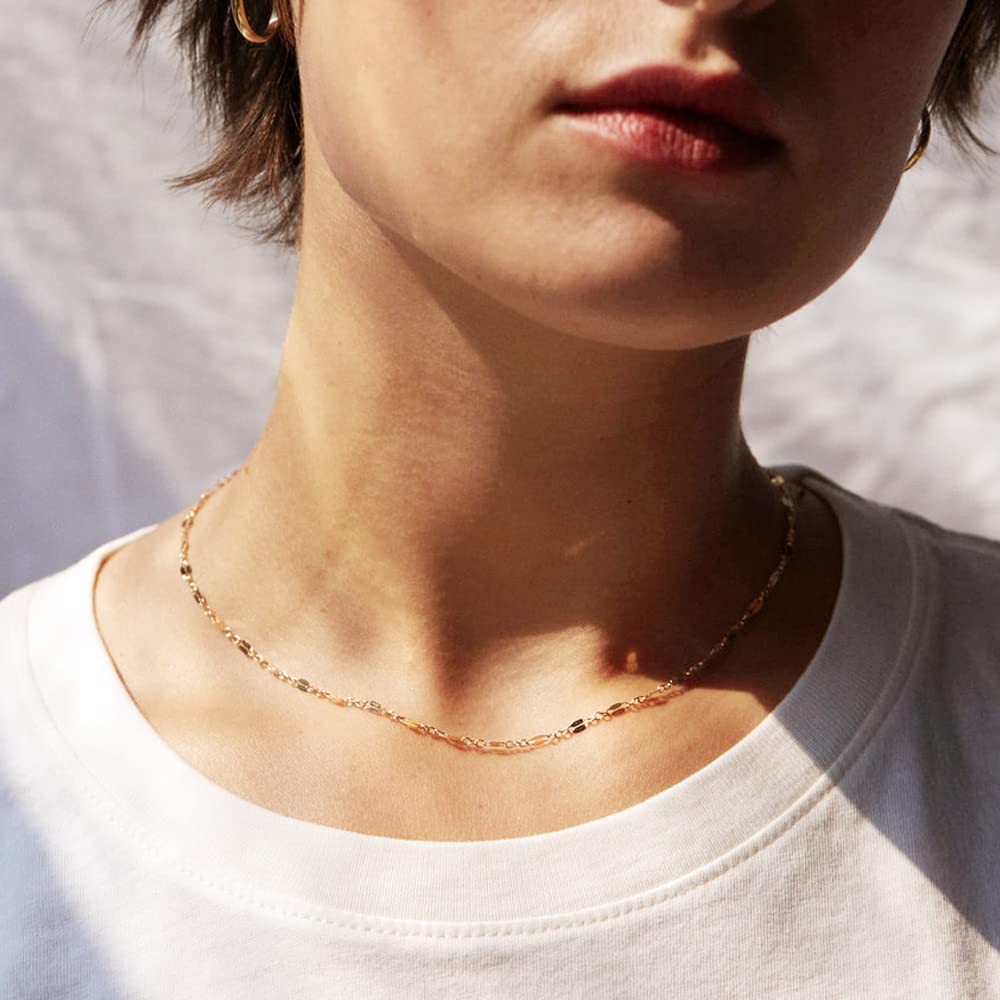 Petal Choker Necklace 316L Surgical Stainless Steel Allergy Safe Medical Gold Simple Skin Friendly Gold [Pixy Jewelry] Women's (Pink 35+3cm)