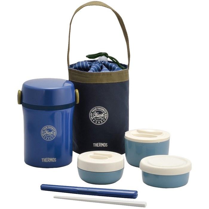 Thermos Stainless Lunch Jar 0.6L Navy JBC-801 NVY (approx. 13x11.5x17.5cm, chopsticks included)