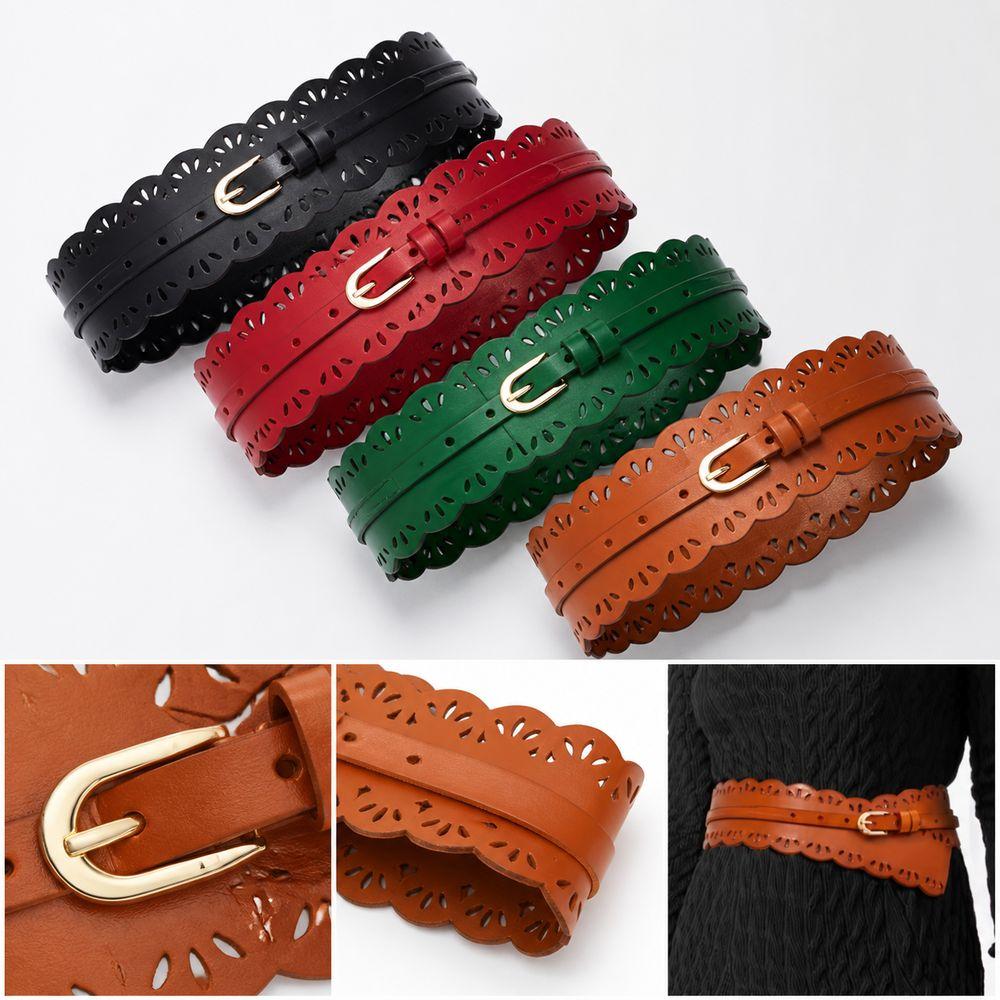 Leather Waist Cincher Corset Waist Belt Vegetable Tanned Leather Dress Waist Belt  for Women