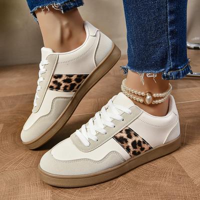 2024 neue Stil Mode Leopard frauen Schuhe Designer Hohe Qualität Casual Große Größe Sport Schuhe PU Leder Vulkanisierte Schuhe