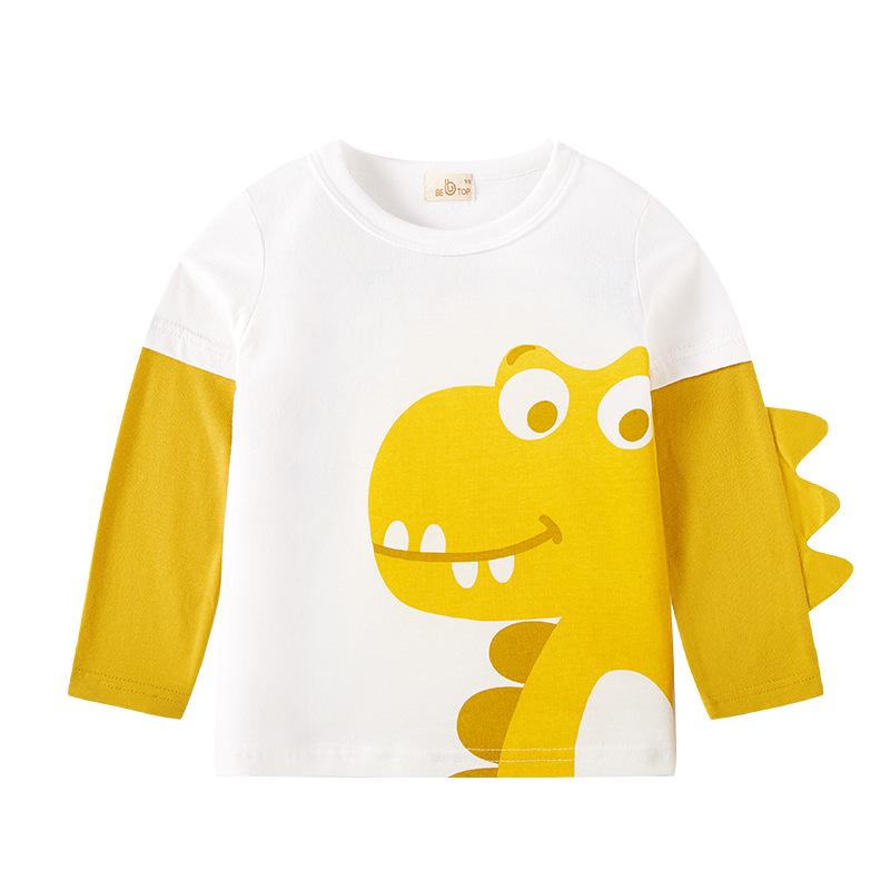 Boys' 3D Dinosaur Long-Sleeved T-Shirt Base Layer