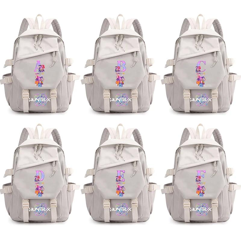 Anime English Letter A-Z Printed Backpack for Teenager Student Girl Boy Back To School BookBag Men Women Travel Bag Mochila