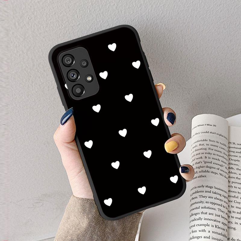 Case For Samsung A53 A52S A52 A73 A70 Cute Heart Flower Back Cover Soft Silicone Matte Protective Funda For Samsung Galaxy A53