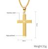 High Polished Stainless Steel Men's Cross Necklace Plated with 18K Gold Retro Faith Bible Scripture Cross Pendant Necklace