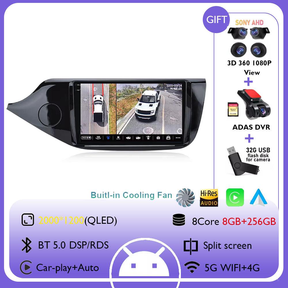 Android 14 Auto Car radio For Kia Cee'd Ceed JD 2012-2016 Multimedia Video Player 4G+WIFI Autoradio GPS Stereo Wireless Carplay