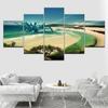 5 Pieces HD Wallpapers Beautiful Beach Green Ocean Art Canvas Print Modern Poster Modular Art Painting Living Room Home Decor