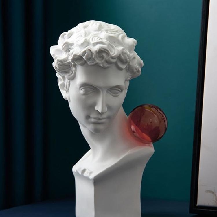 Unik Resin Blåser Bubblor Grekisk Figur Klassisk Grekisk Byssskulptur för att Lägga till Kul på Skrivbordet och i Bostadsutrymmet