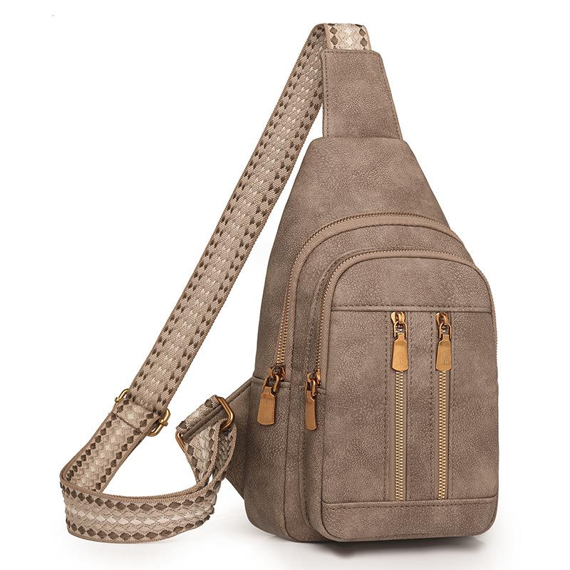 

Большая вместительная ретро-сумка на грудь для женщин, сумка через плечо, дорожная сумка из искусственной кожи хаки