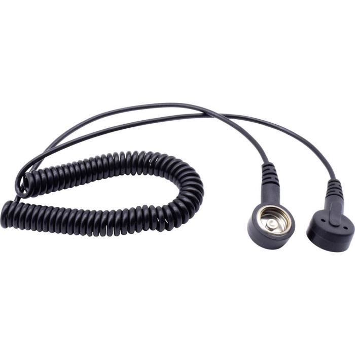 Quadrios Câble de mise à la terre antistatique (ESD) 1.80 m Pression mâle 10 mm