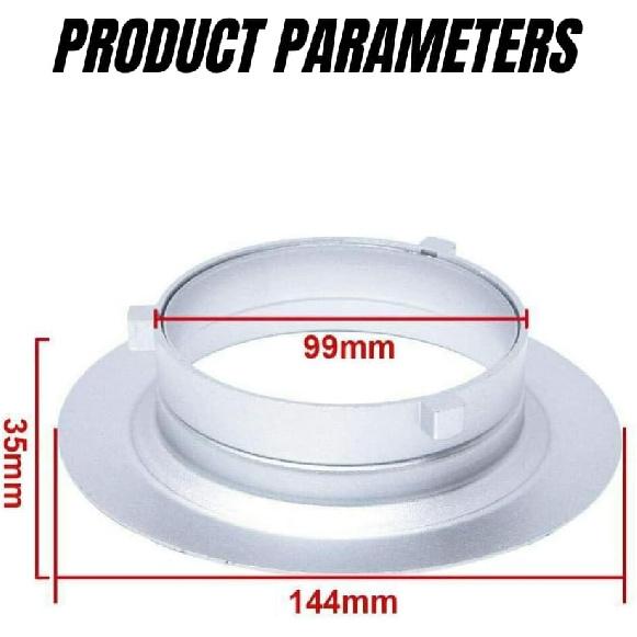 Fotoconic 144mm / 5.7 Inch Diameter Speed Ring Adapter Flange Speedring Softbox Soft Box Compatible with Godox Strobe/Bowens S Flash Monolight