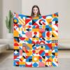 Bauhaus Modern Geometric Pattern Warm Blanket Airplane Plush Bedding Throws Aesthetic Couch Bed Flannel Bedspread Sofa Bed Cover