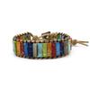 Imperial Seven-Color Stone Woven Bracelet: Handmade European & American Design