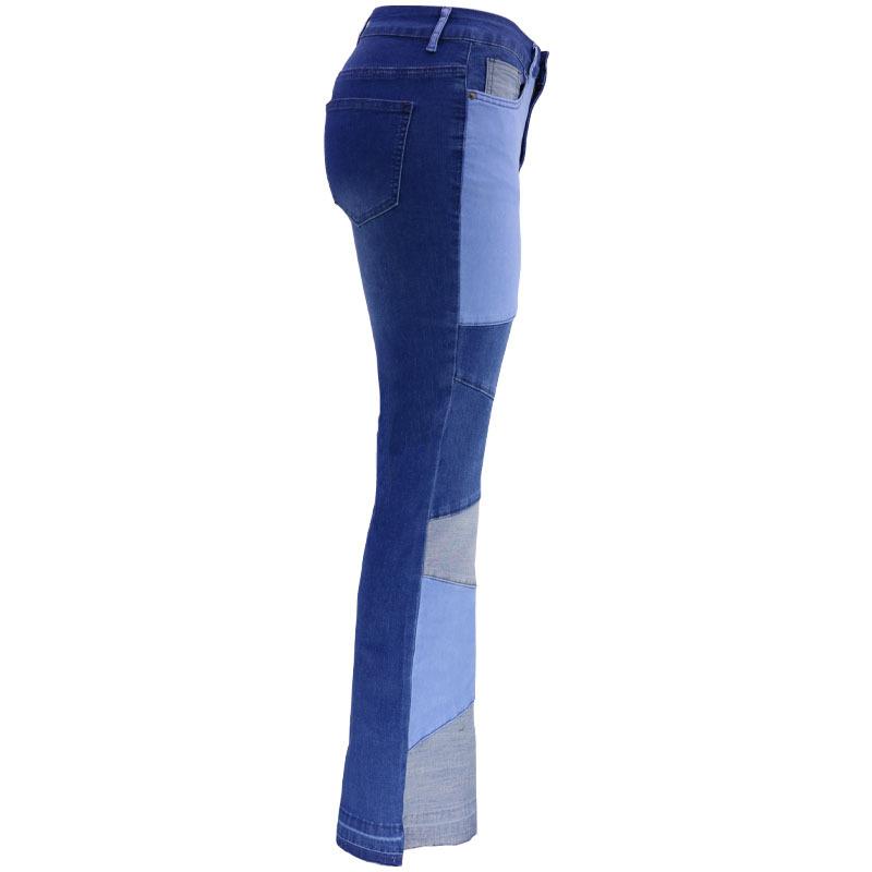 Spring and Autumn Women's Plus Size Jeans Wide Leg Jeans Fashion Splicing Pant