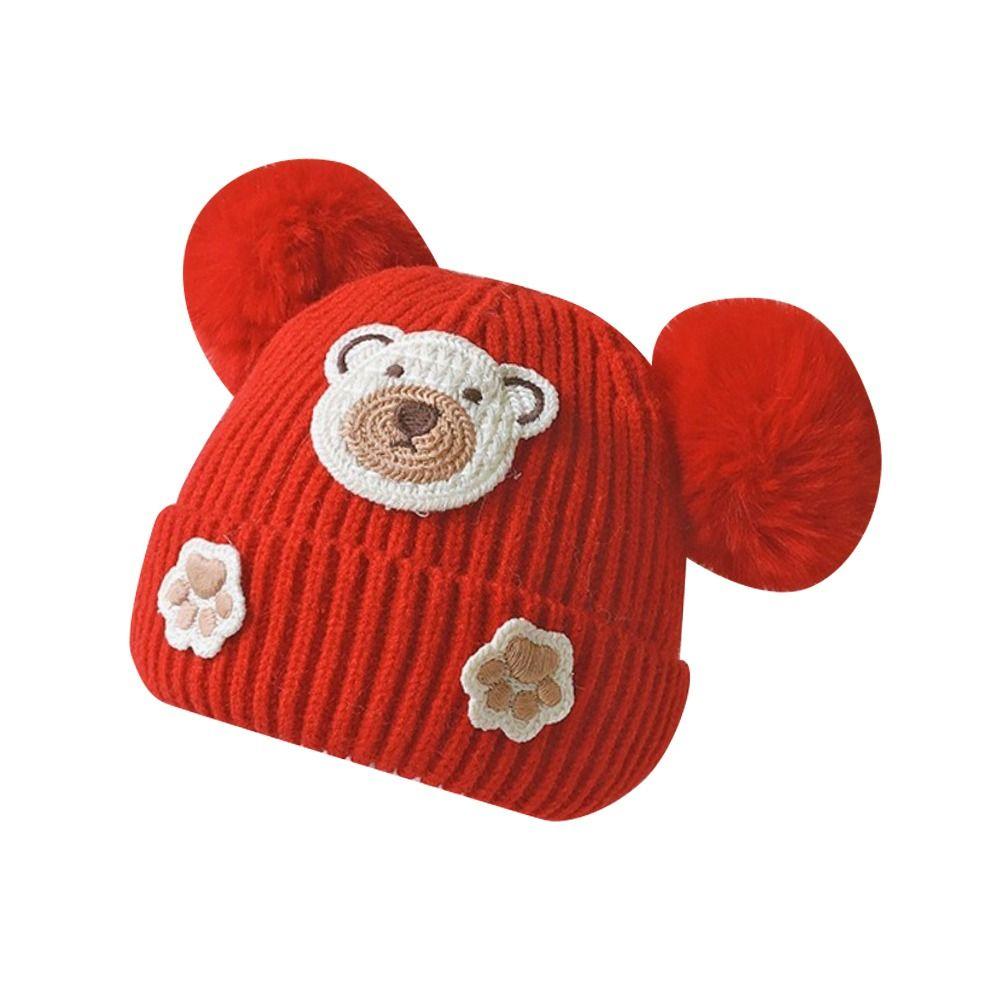

Мягкие детские шапки-бини Шерстяные Вязаные шапки Зимние Теплые Детские шапки Младенец красный