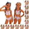 Zweiteiliges Badeanzug-Set für Mädchen Sommer Tierprint Tankini-Oberteil und Unterteil Badebekleidung für Kinder Strand Pool Outfit