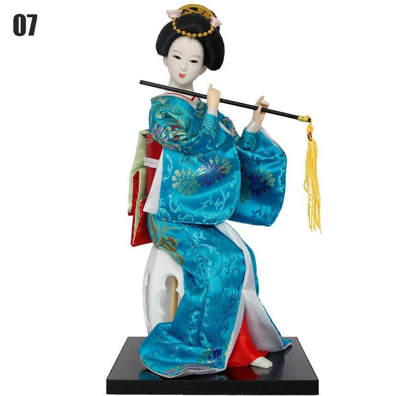 Japanese Geisha Doll Asian Handmade Crafts Kimono Doll Home Table Decor Miniature Figurines Sculpture Collection Gift Creative