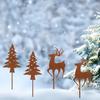 Metal Christmas Garden Decoration Stakes for Plant Pots Yard Decors Yard Stakes Christmas Decors for Garden Yard Lawn