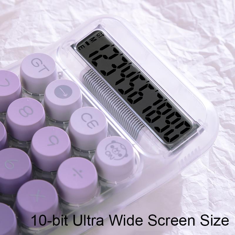 Mechanical Pushbutton Calculator 10-Digit Display Large LCD Display Calculator Basic Standard Calculator for School Home