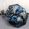 1pc Stained Glass Bird Compact Travel Umbrella, Automatic Folding Lightweight Windproof 8-Bone Reinforced Design,012119