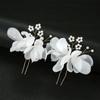 1Pair Wedding U Shape Hair Clips Bridal Headpiece Mesh Flower Pearl Hairpins Women Wedding Hair Accessories Bridal Headdress