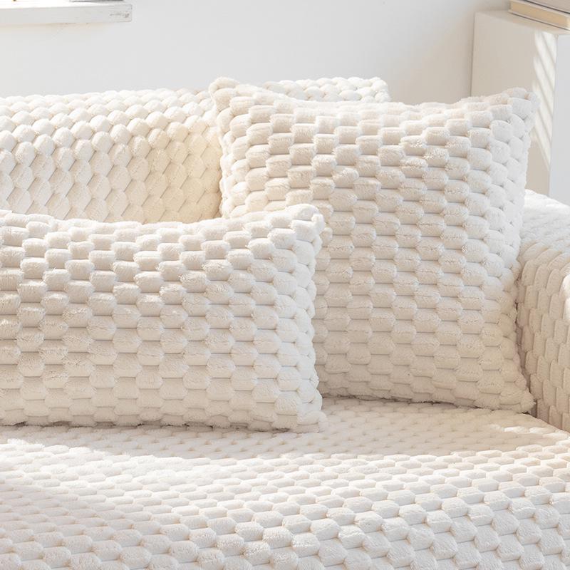 Winter Plush Non-Slip Sofa Cushion & Cover - Modern, Thickened Design