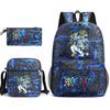 One Piece Luffy Anime Print Student Backpack Set Shoulder Bag Pencil Case Boys Girls School Bags
