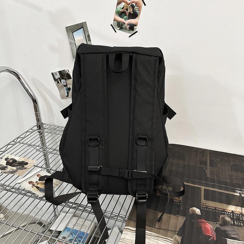 Backpack Men's Large Capacity Fashion Trend Casual Backpack Student School Bag Men's Trend Brand Solid Color Helmet Backpack Men