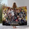 Retro Samurai Spirits Shodown Flannel Blanket,Ultra Soft Warm Plush Throw for Home Bedroom Bed Sofa Cover Office Camping Picnic