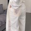 Patchwork Lace Loose Wide Leg Pants for Women Spring/Summer Design Hollow Casual Wide Leg Pants