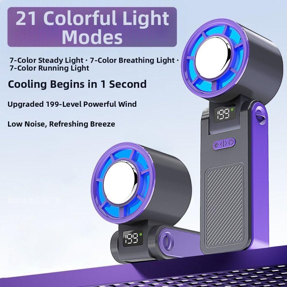 Ice Compress Cool Refrigeration Electric Fan Foldable Personal Cooling Fan Pocket Turbo Fan  Summer