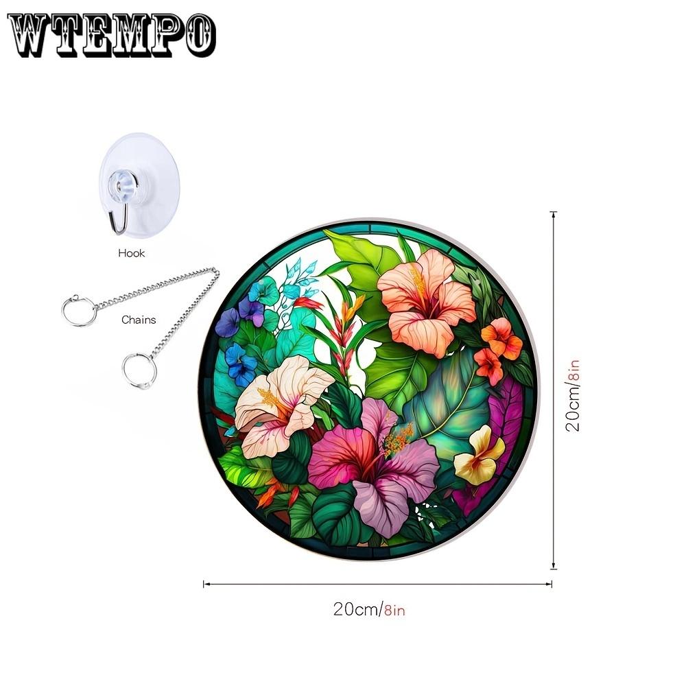 

1pc Acrylic Retro Flower Pattern Hanging Decorations, Wall Decorative Paintings, Wall Decorations S